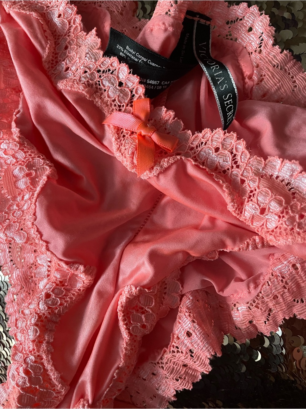 Coral Lace Bikini-Well Worn - Picture 3 of 3